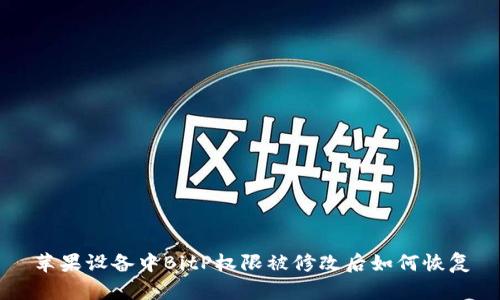 苹果设备中BitP权限被修改后如何恢复