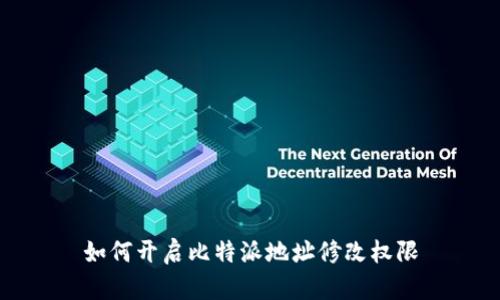 如何开启比特派地址修改权限