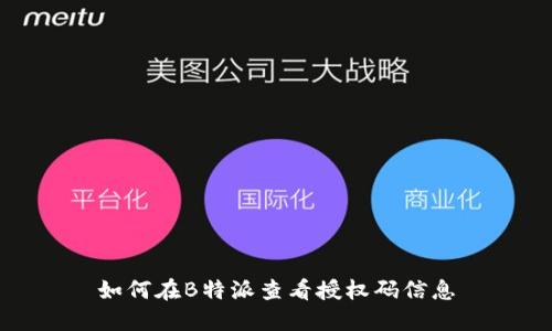 如何在B特派查看授权码信息