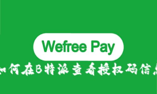 如何在B特派查看授权码信息